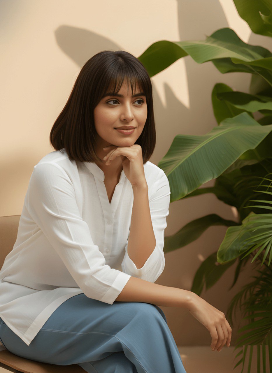 Woman Classic White fancy top & Tunic