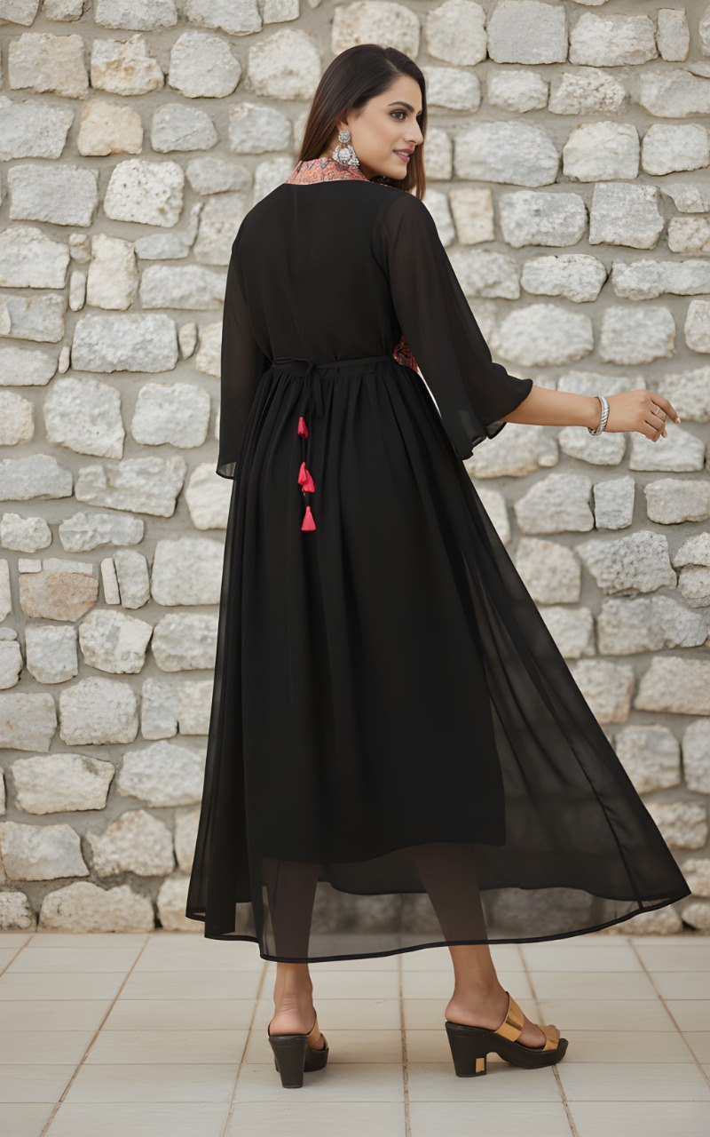 Woman Black georgette dress