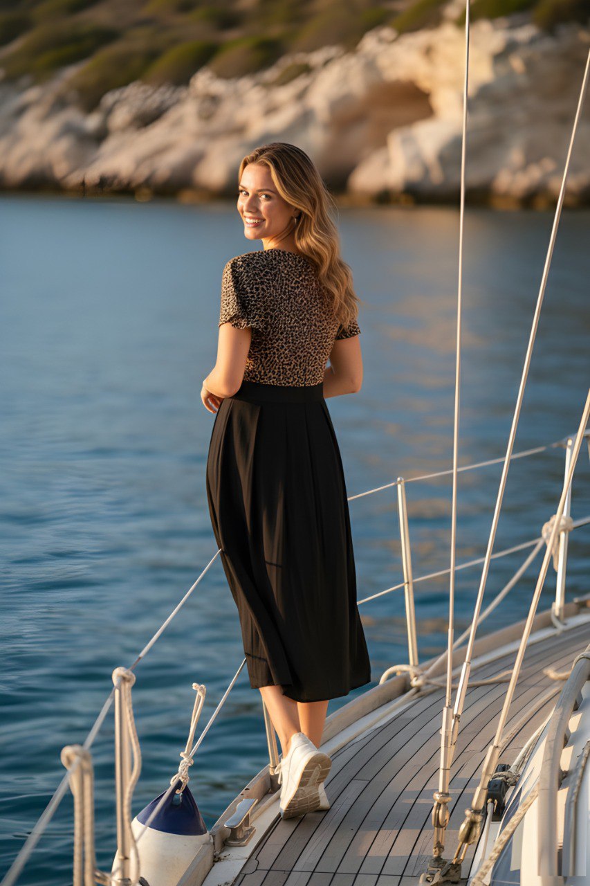 Woman Black Animal Print Fancy dress