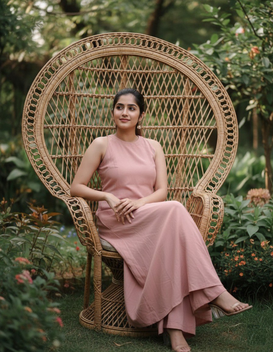 Peach soft Cotton Solid Kurta Palazzo set