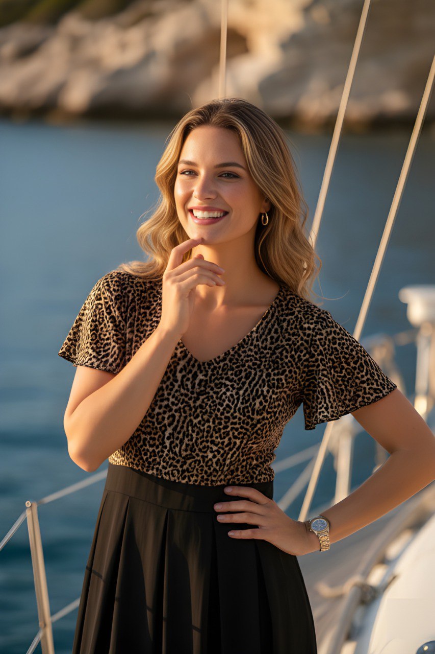 Woman Black Animal Print Fancy dress