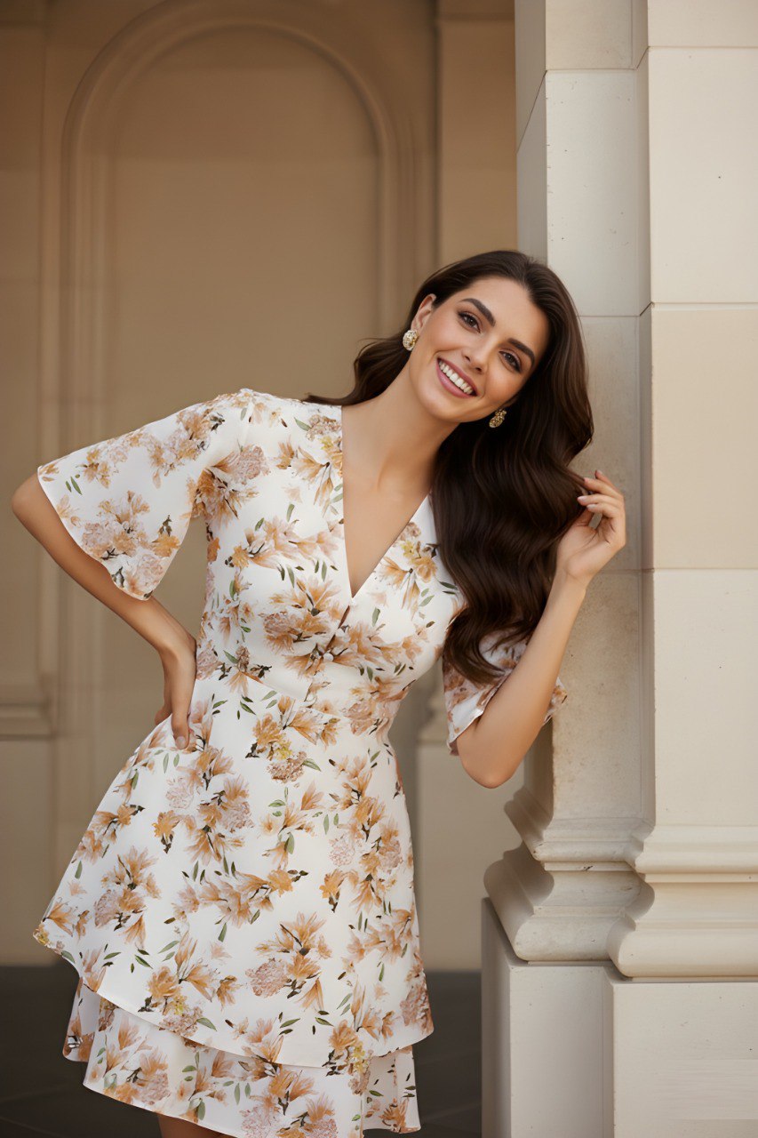 Woman white Floral Printed TOP