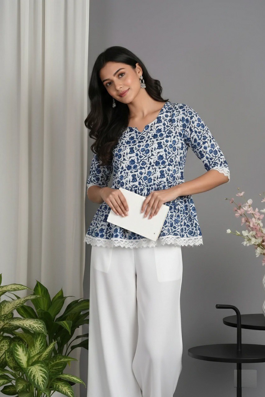Woman fancy Cotton Printed top
