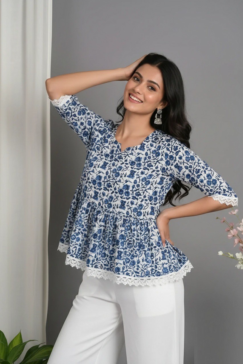 Woman fancy Cotton Printed top
