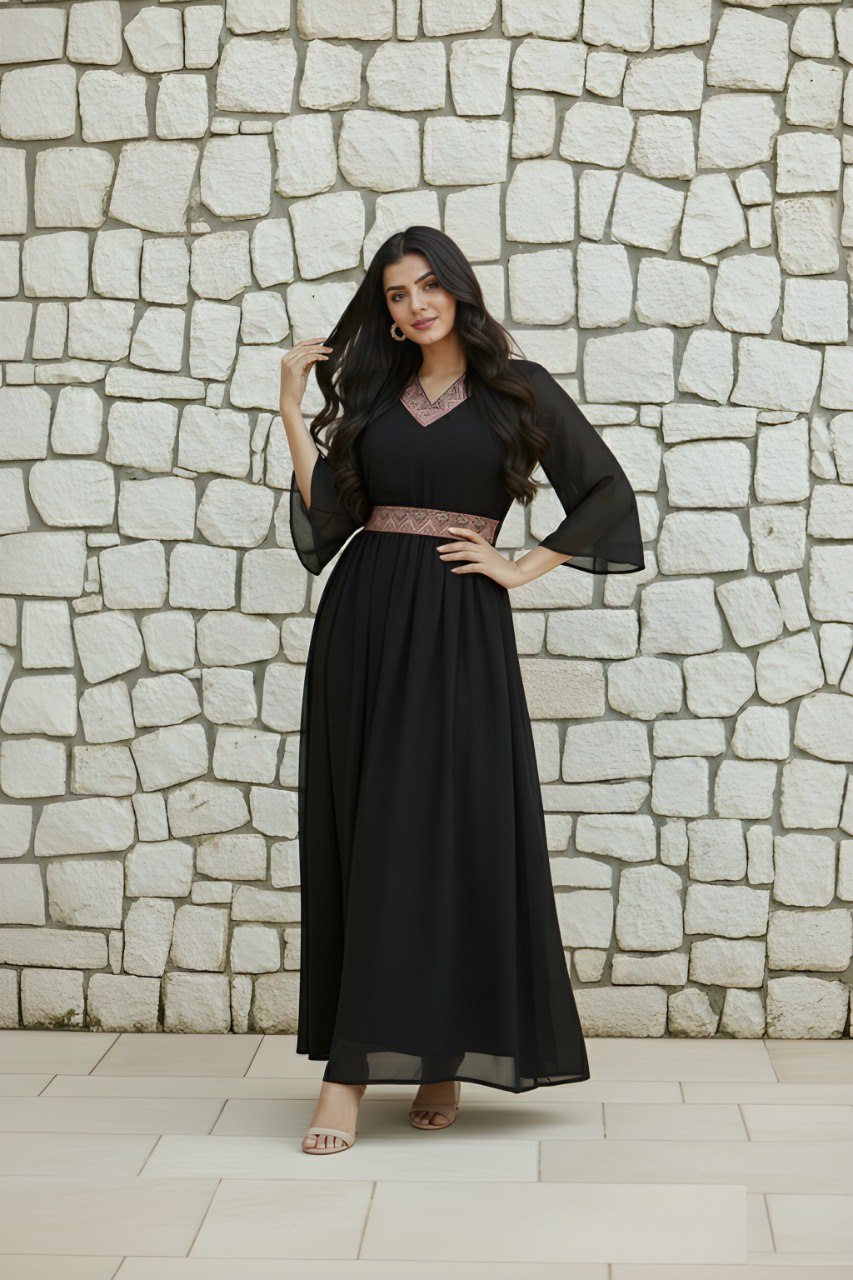 Woman Black georgette dress