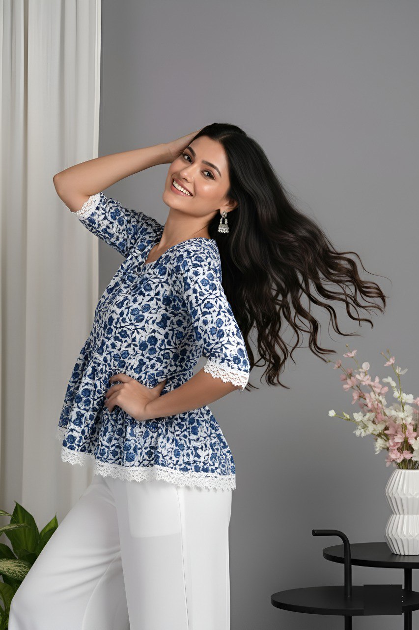 Woman fancy Cotton Printed top