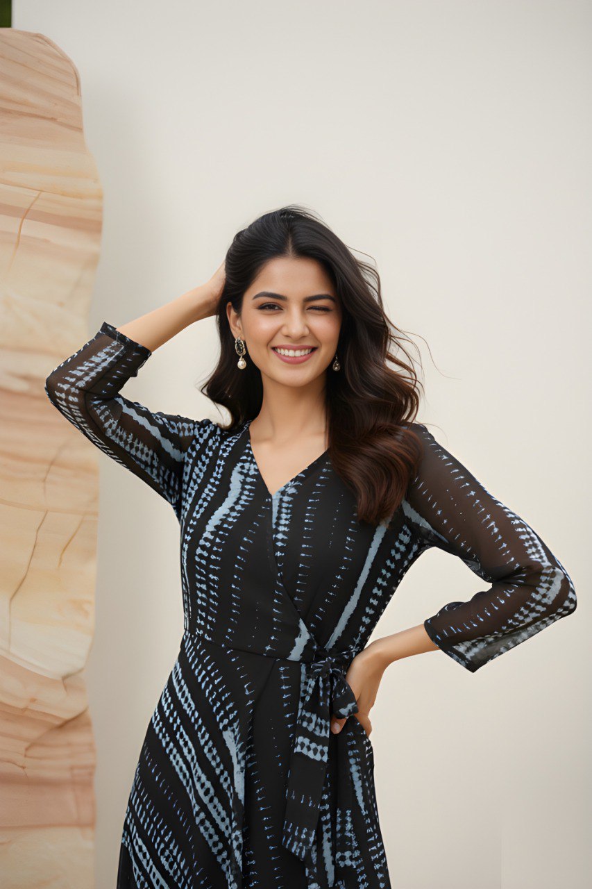 Fancy Georgette  chain printed long dress